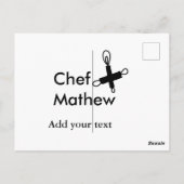 Chef-kok Voeg naam tekst mannen keuken bakkerij Briefkaart (Achterkant)