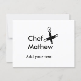 Chef-kok Voeg naam tekst mannen keuken bakkerij Briefkaart