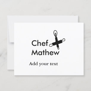 Chef-kok Voeg naam tekst mannen keuken bakkerij Briefkaart