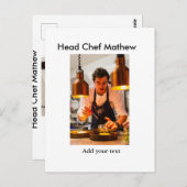 Chef-kok Voeg naam tekst mannen keuken bakkerij Briefkaart (Voorkant / Achterkant)