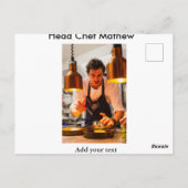 Chef-kok Voeg naam tekst mannen keuken bakkerij Briefkaart (Achterkant)