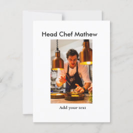 Chef-kok Voeg naam tekst mannen keuken bakkerij Briefkaart