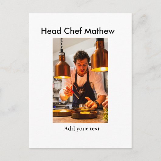 Chef-kok Voeg naam tekst mannen keuken bakkerij Briefkaart (Voorkant)