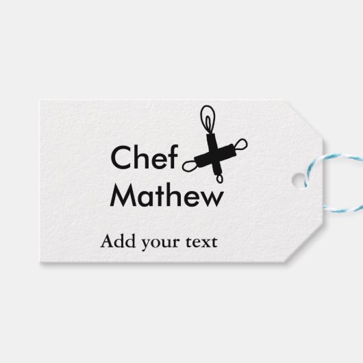 Chef-kok Voeg naam tekst mannen keuken bakkerij Cadeaulabel (Voorkant (Horizontaal))