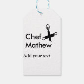 Chef-kok Voeg naam tekst mannen keuken bakkerij Cadeaulabel (Achterkant)