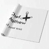 Chef-kok Voeg naam tekst mannen keuken bakkerij Cadeaupapier (Uitgerold)