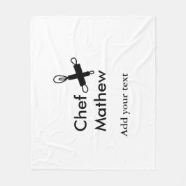 Chef-kok Voeg naam tekst mannen keuken bakkerij Fleece Deken