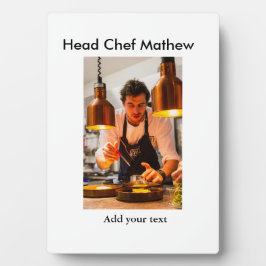 Chef-kok Voeg naam tekst mannen keuken bakkerij Fotoplaat