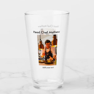 Chef-kok Voeg naam tekst mannen keuken bakkerij Glas