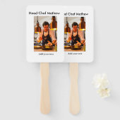 Chef-kok Voeg naam tekst mannen keuken bakkerij Handwaaier (Voorkant en achterkant)