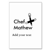 Chef-kok Voeg naam tekst mannen keuken bakkerij Kaart (Achterkant)