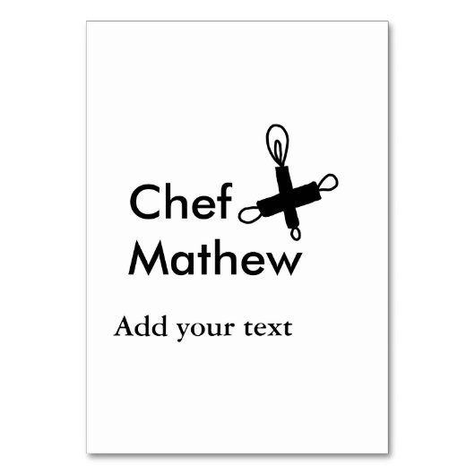 Chef-kok Voeg naam tekst mannen keuken bakkerij Kaart (Voorkant)