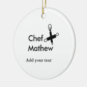 Chef-kok Voeg naam tekst mannen keuken bakkerij Keramisch Ornament (Links)