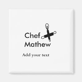 Chef-kok Voeg naam tekst mannen keuken bakkerij Magneet