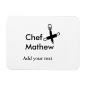Chef-kok Voeg naam tekst mannen keuken bakkerij Magneet (Horizontaal)