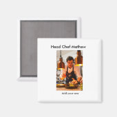 Chef-kok Voeg naam tekst mannen keuken bakkerij Magneet (Voorkant / Achterkant)