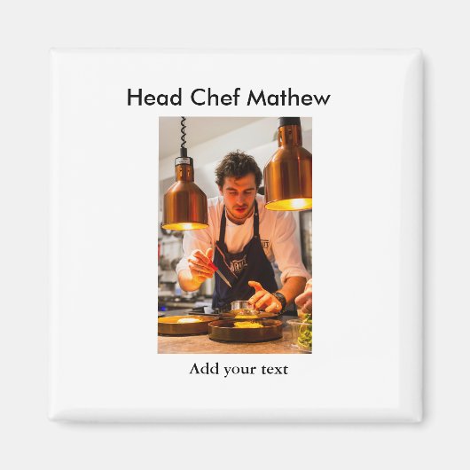 Chef-kok Voeg naam tekst mannen keuken bakkerij Magneet (Voorkant)
