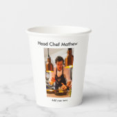 Chef-kok Voeg naam tekst mannen keuken bakkerij Papieren Bekers (Achterkant)