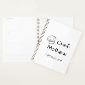 Chef kok voeg naam tekst mannen keuken bakkerij planner (Display)