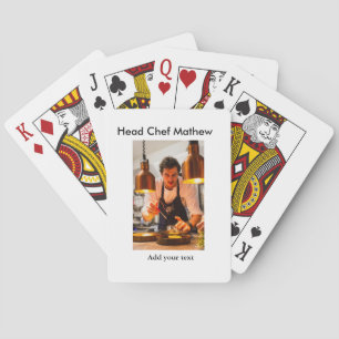 Chef-kok Voeg naam tekst mannen keuken bakkerij Pokerkaarten