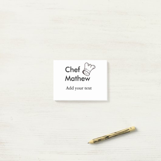 Chef-kok Voeg naam tekst mannen keuken bakkerij Post-it® Notes (Op bureau)