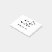 Chef-kok Voeg naam tekst mannen keuken bakkerij Post-it® Notes (Schuin)