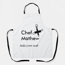 Chef-kok Voeg naam tekst mannen keuken bakkerij Schort