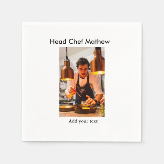 Chef-kok Voeg naam tekst mannen keuken bakkerij Servet (Voorkant)