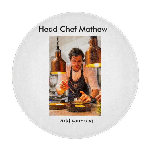Chef-kok Voeg naam tekst mannen keuken bakkerij Snijplank (Voorkant)