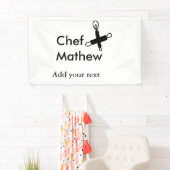 Chef-kok Voeg naam tekst mannen keuken bakkerij Spandoek (Insitu)