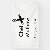 Chef-kok Voeg naam tekst mannen keuken bakkerij Spandoek (Verticaal)