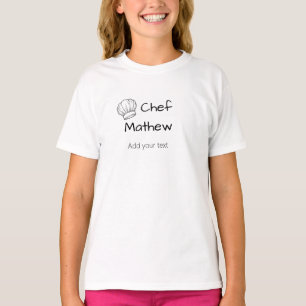 Chef kok voeg naam tekst mannen keuken bakkerij t-shirt