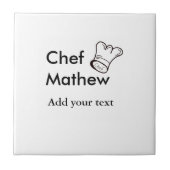 Chef-kok Voeg naam tekst mannen keuken bakkerij Tegeltje (Voorkant)