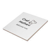 Chef-kok Voeg naam tekst mannen keuken bakkerij Tegeltje (Zijkant)