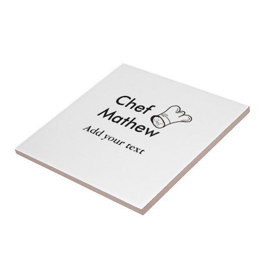 Chef-kok Voeg naam tekst mannen keuken bakkerij Tegeltje (Zijkant)