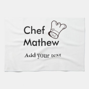 Chef-kok Voeg naam tekst mannen keuken bakkerij Theedoek