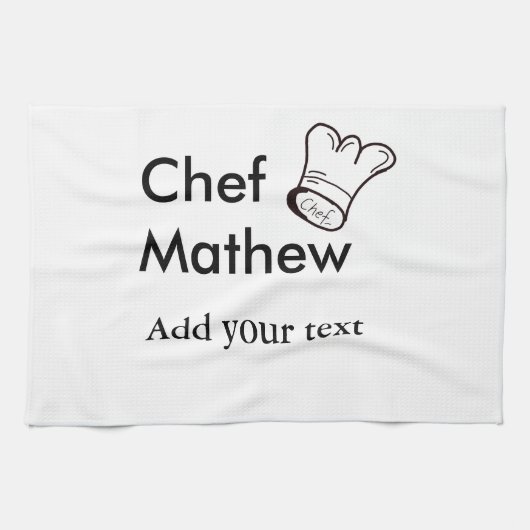 Chef-kok Voeg naam tekst mannen keuken bakkerij Theedoek (Horizontaal)