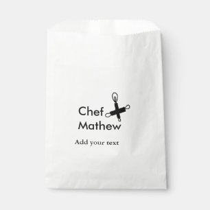 Chef kok voeg naam tekst mannen keuken bakkerij to bedankzakje