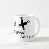 Chef kok voeg naam tekst mannen keuken bakkerij to koffiemok (Voorkant rechts)