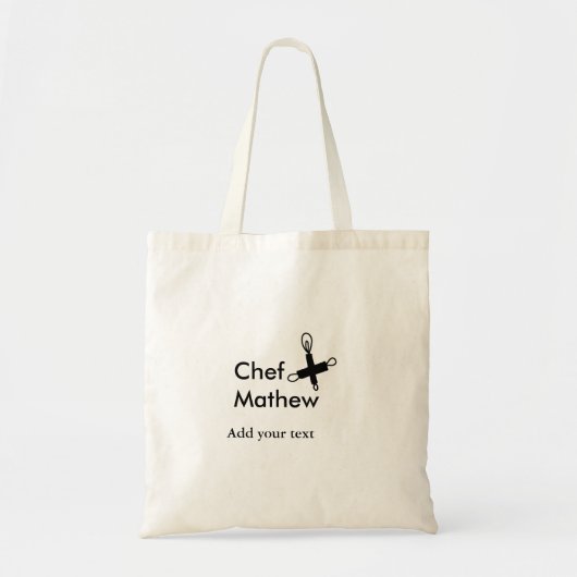 Chef-kok Voeg naam tekst mannen keuken bakkerij Tote Bag (Voorkant)