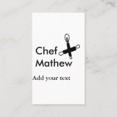 Chef-kok Voeg naam tekst mannen keuken bakkerij Visitekaartje (Achterkant)