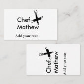 Chef-kok Voeg naam tekst mannen keuken bakkerij Visitekaartje (Voorkant / Achterkant)