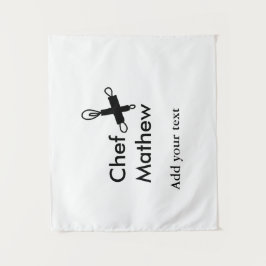 Chef-kok Voeg naam tekst mannen keuken bakkerij Wandkleed