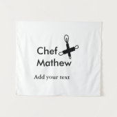Chef-kok Voeg naam tekst mannen keuken bakkerij Wandkleed (Voorkant (horizontaal))