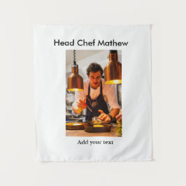Chef-kok Voeg naam tekst mannen keuken bakkerij Wandkleed