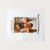 Chef-kok Voeg naam tekst mannen keuken bakkerij Wandkleed (Voorkant (horizontaal))