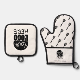 Chef-kok voor Cooking Business DIY Logo Ovenwant & Pannenlap Set