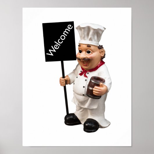 Chef kok - WELKOM menukaart Poster (Voorkant)
