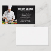 Chef koken in een pot bereiden van voedsel visitekaartje (Voorkant / Achterkant)