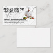 Chef koken met ingrediënten visitekaartje (Voorkant / Achterkant)
